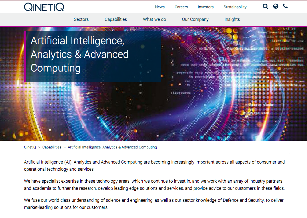 QinetiQ - Joint Artificial Intelligence Center