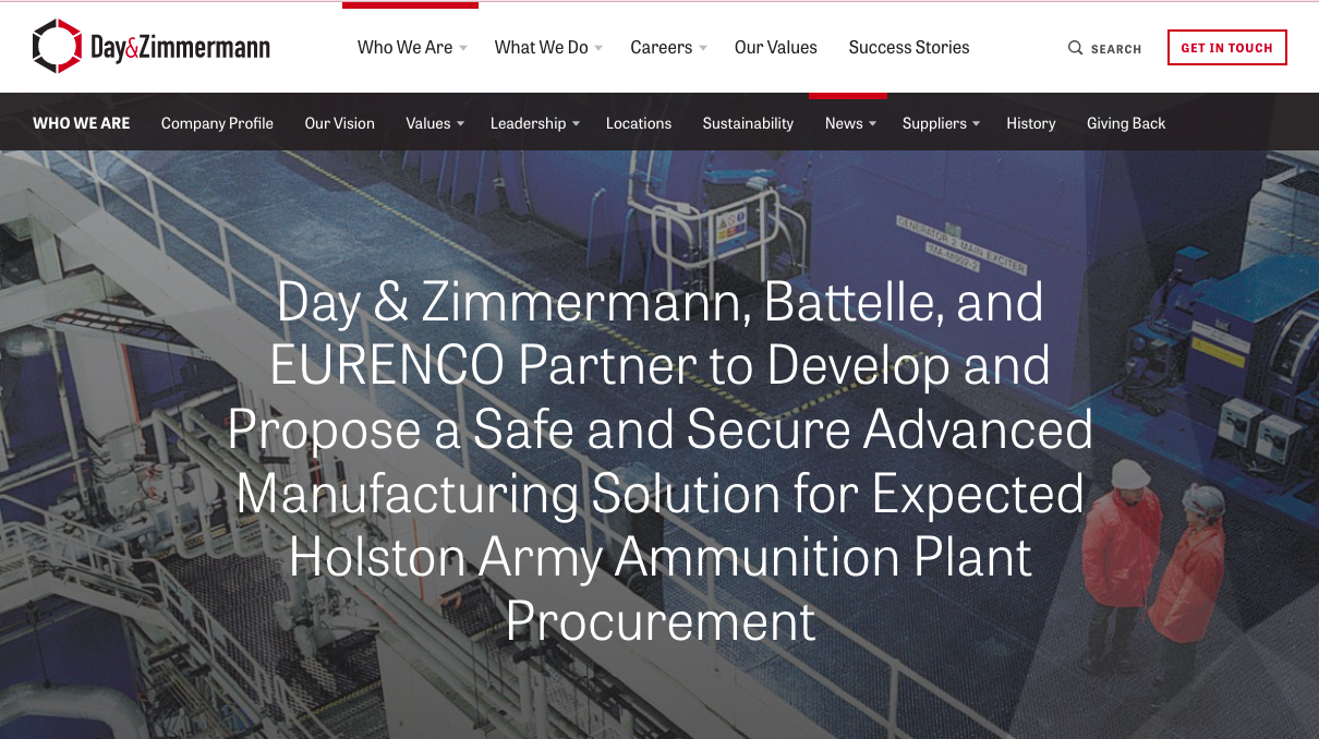 Day and Zimmermann, Battelle, and EURENCO Partner